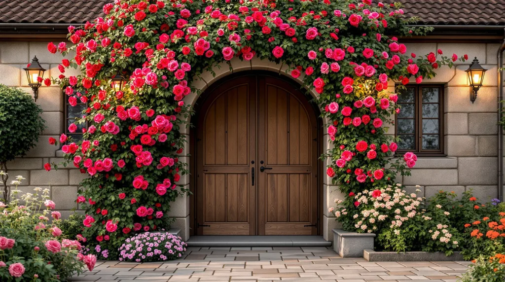 entdecke, wie steinmauern und rosenbögen deinen vorgarten verschönern und einen einladenden, charmanten außenbereich schaffen können.