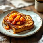 dieses pfirsich-kompott ist weder marmelade noch sirup, sondern die perfekte ergänzung für deinen armen ritter – fruchtig, lecker und einfach zuzubereiten.